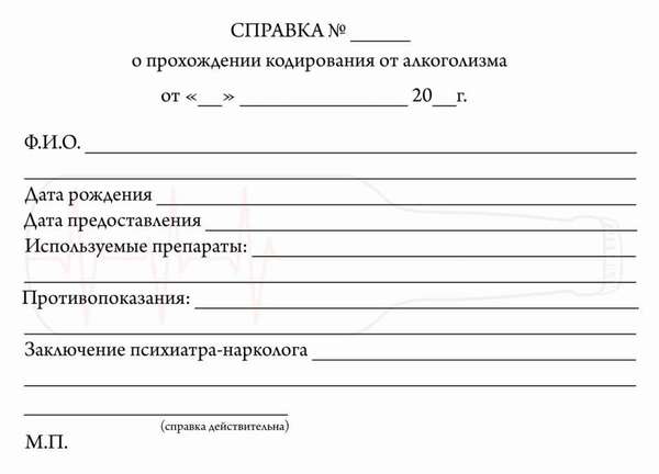 Справка о кодировании в Нижнем Новгороде по выгодной цене