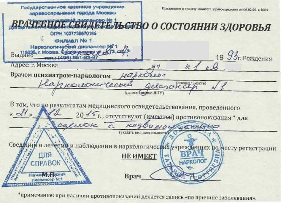 Справка от нарколога в Нижнем Новгороде официально